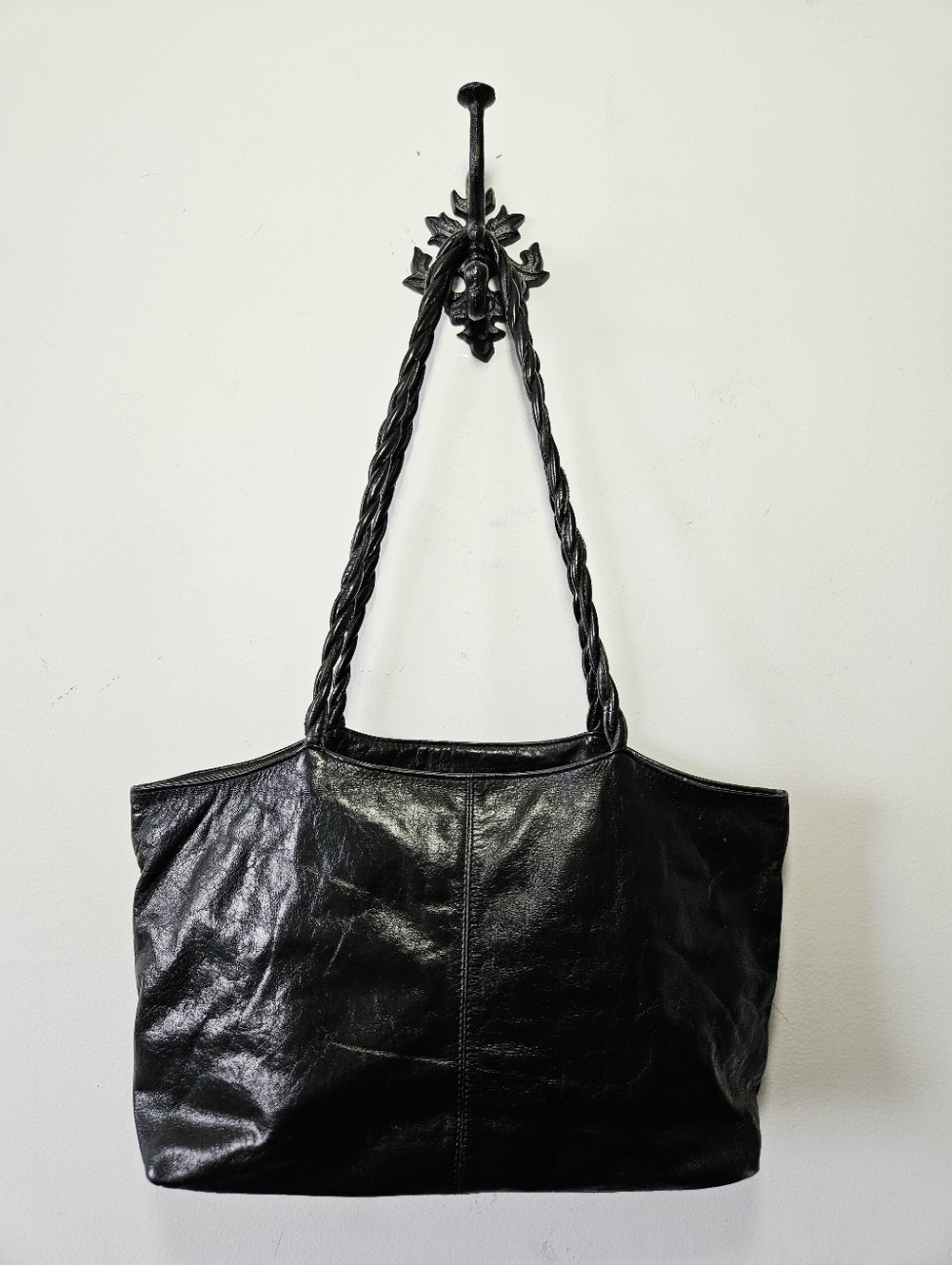 Latico Leather Tote Bag Large Twisted Handle Shoulder Bag Purse Black